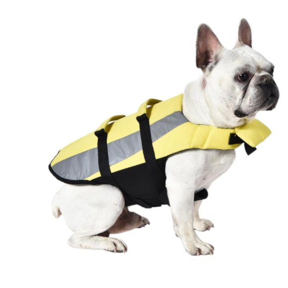 Amazon Basics Dog Adjustable Life Jacket with Reflective Stripes Yellow  Medium - Picture 2 of 14